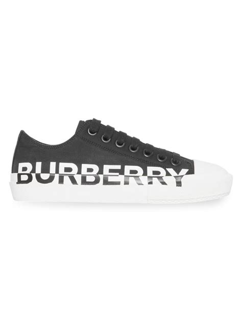 Shop Burberry Larkhall Logo Leather Sneakers 